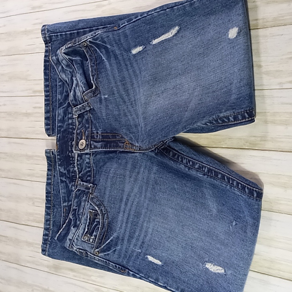 aeropostale Distressed Bootcut Blue Jeans Size 13/14 Reg - Picture 6 of 16